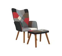 vidaXL Relaxstoel met voetenbank patchwork tissu Multicolore G
