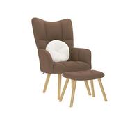 Relaxstoel met voetenbank stof bruin4016782