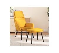 Relaxstoel met voetenbank stof mosterdgeel3097775