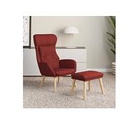 vidaXL Relaxstoel met voetenbank stof wijnrood3097758