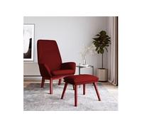 Relaxstoel met voetenbank stof wijnrood3097879