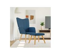 Chaise de Relaxation et Tabouret Gris Clair Tissu Fauteuil Repose-pied vidaXL