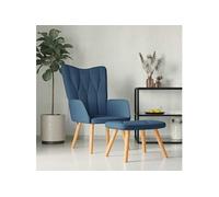 vidaXL Chaise de relaxation et tabouret 327538 – Fauteuil de salon intérieur avec repose-pied