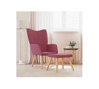 Relaxstoel met voetenbank tissu bordeaux
