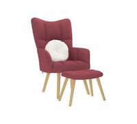 Relaxstoel met voetenbank tissu bordeaux