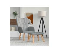 vidaXL Chaise de relaxation avec repose-pied tissu gris clair