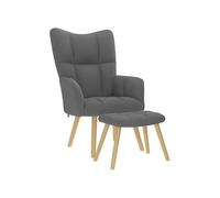 vidaXL Chaise de relaxation avec repose-pied Tissu Gris foncé