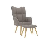 Relaxstoel met voetenbank tissu taupe
