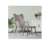 Relaxstoel met voetenbank tissu taupe