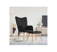Vidaxl Chaise De Relaxation Et Tabouret 62x68,5x96 Cm Noir Tissu Noir