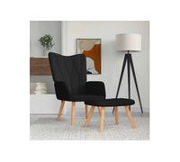 Relaxstoel met voetenbank tissunoir