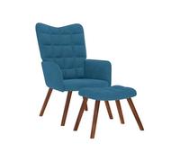 vidaXL Chaise de relaxation avec tabouret 4016831 Bleu velours