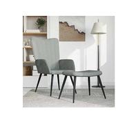 vidaXL Chaise de relaxation avec repose-pied velours gris clair