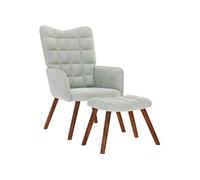 vidaXL Chaise de relaxation avec tabouret Gris clair Velours, chaise, chaise de salon, fauteuil relax, chaise longue, siège 4016821