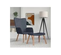 Vidaxl Chaise De Relaxation Avec Repose-Pied Gris Foncé Velours Gris
