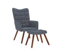 Relaxstoel met voetenbank velours gris foncé