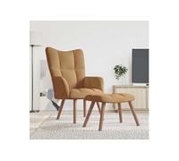 vidaXL Relaxstoel met voetenbank velours marron Brun G
