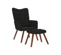 Relaxstoel met voetenbank velours noir