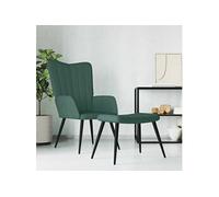 vidaXL Chaise de relaxation 327690 avec repose-pied, velours Vert foncé