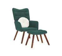 Relaxstoel met voetenbank velours vert foncé