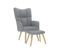 vidaXL Chaise de relaxation avec repose-pied Gris clair Tissu, chaise, fauteuil relax, fauteuil relax en tissu, chaise de 4016778