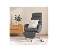 Relaxstoel met voetensteun stof donkergrijs3097525