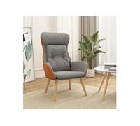 Relaxstoel stof en PVC lichtgrijs341301