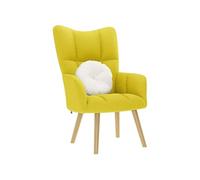 vidaXL Chaise de Relaxation Jaune Clair Tissu, Chaise, Fauteuil Relax, Fauteuil Relax en Tissu, Chaise de Salon, Chaise en Tissu