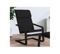 vidaXL Chaise de relaxation 351058 – Fauteuil rembourré avec coussin, tissu noir