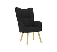 vidaXL Chaise de relaxation Noir Tissu, chaise, fauteuil relax, fauteuil relax en tissu, chaise de salon, chaise en tissu, 4016769