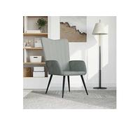 Chaise de Relaxation avec Repose-pied Gris Clair Velours Fauteuil vidaXL