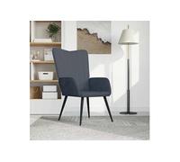 Chaise de Relaxation avec Repose-pied Gris Clair Velours Fauteuil vidaXL