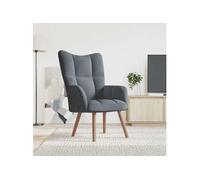 Relaxstoel velours gris foncé