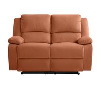 RELAXXO - Canapé de relaxation manuel 2 places LEO en velours côtelé - Terracotta