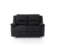 Canapé Relaxation 2 places en microfibre LEO - Noir - L143 x 93 x 96cm - LOUNGITUDE