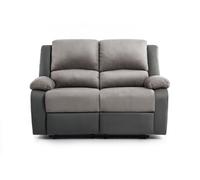 RELAXXO - Canapé Relaxation 2 places Microfibre et Simili LEO - Gris