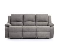 LOUNGITUDE - DETENTE - Canapé de Relaxation 3 Places en Microfibre - Gris