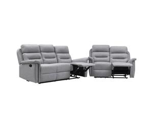 RELAXXO - Ensemble canapés relax manuels 3 + 2 places en tissu