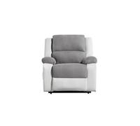 RELAXXO - Fauteuil De Relaxation Electrique Releveur Et Massant - Microfibre / Simili - Blanc / Gris