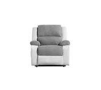 RELAXXO - Fauteuil De Relaxation Electrique Releveur Et Massant - Microfibre / Simili - Blanc / Gris
