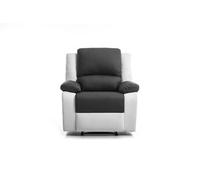 RELAXXO - Fauteuil de relaxation'en simili LEO - Blanc/Gris