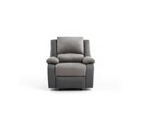 RELAXXO - Fauteuil Relaxation 1 place Microfibre et Simili LEO - Gris