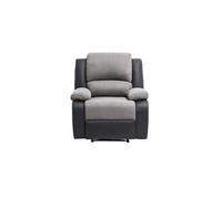 RELAXXO - Fauteuil Relaxation 1 place Microfibre et Simili LEO - Gris et Noir
