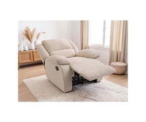 RELAXXO - Fauteuil relaxation manuel LEO en velours côtelé - Beige
