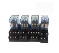 Relay 1 pièce, 8-11-14 broches, petit relais intermédiaire électromagnétique, AC 10 A 250 V, bobine, DPDT, avec base de douille, avec indicateur lumineux (Ly2nj 8 broches, AC 110 V)