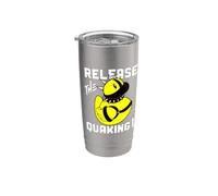 Release The Quacking. Canard en caoutchouc Rock n Roll Daddy Gobelet isotherme en acier inoxydable double paroi