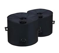 RELEDESA 2PCS 1000D Sac Poids Pied de Parasol jusqu'à 45 kg d'eau, Ronde Support de Parasol Base terrasse avec 2 poignées, diamètre 8cm pour Tente, décalé, Cantilever, extérieur, Plage (Noir)