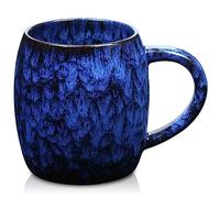 RELEDESA 750ml Extra Grande Tasse à Café en Céramique, faite à la main Jumbo Tasse à thé pour le bureau et la maison, avec grande poignée, passe au micro-ondes et au lave-vaisselle (Star Blue)