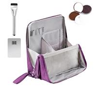 Relevanton Standing Makeup Bag,Doresty Bag Standing Makeup Bag - Portable, Large Capacity,Travel Cosmetic Bag,Multi-Purpose Oxford Cloth,Make up Bag with Compartments,for Girls Women (Purple)