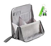 Relevanton Standing Makeup Bag - Portable, Large Capacity, Doresty Makeup Bag, Multi Purpose Stand Up Toiletry Bags, Stationery Organizer with Compartments (Gray)